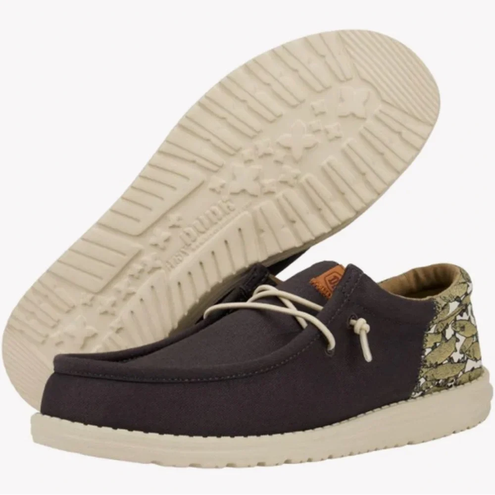 Kids Casual Canvas Boat Shoes - Gray with Cream Sole